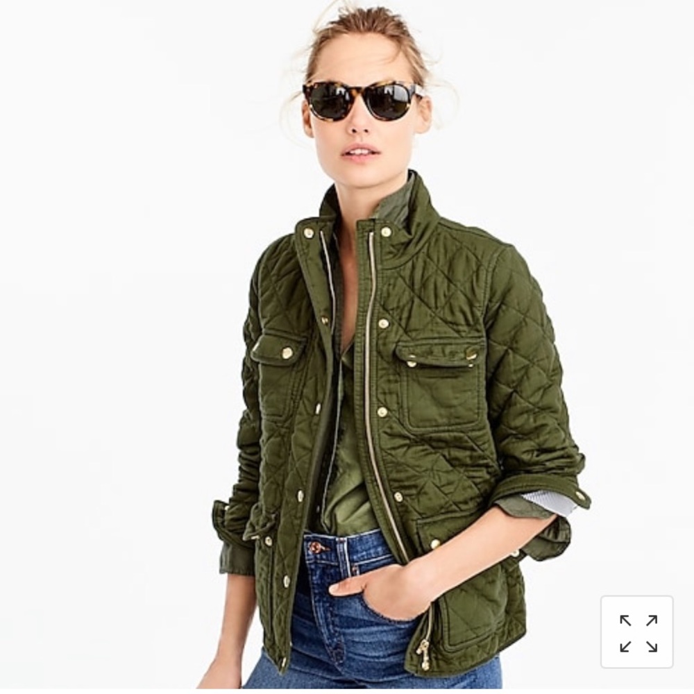 J Crew Navy Quilted Jacket sz S
